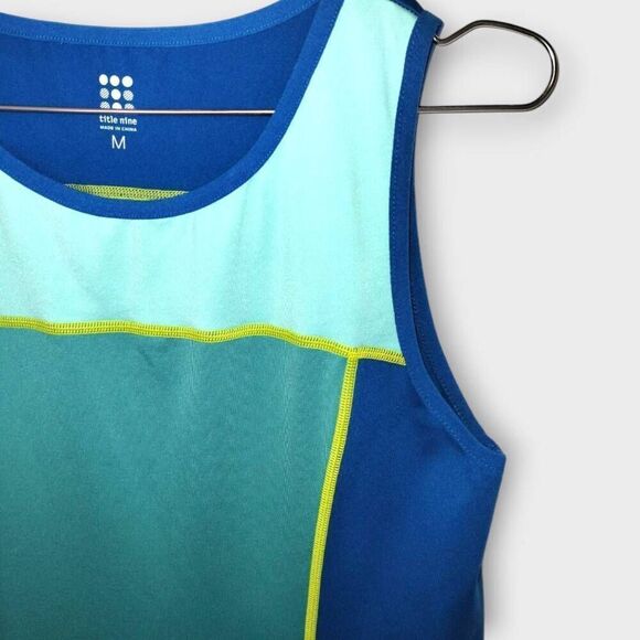Title Nine Womens Dress Sz Medium Blue Colorblock Sleeveless Sports Casual‎ Golf - Picture 6 of 10